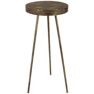 Round Table - Brown Metal - Ø38,5 x ↑ 88 cm