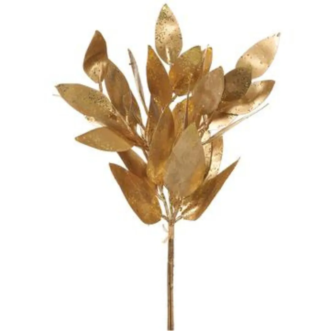 15.5" Gold Metallic Eucalyptus