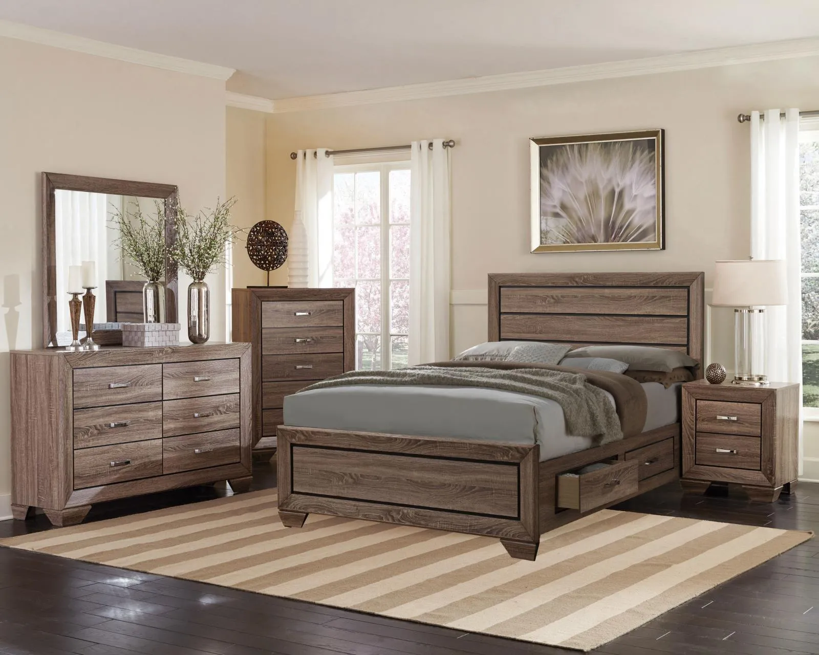 204190KE S5 E KING 5PC SET (KE.BED,NS,DR,MR,CH)