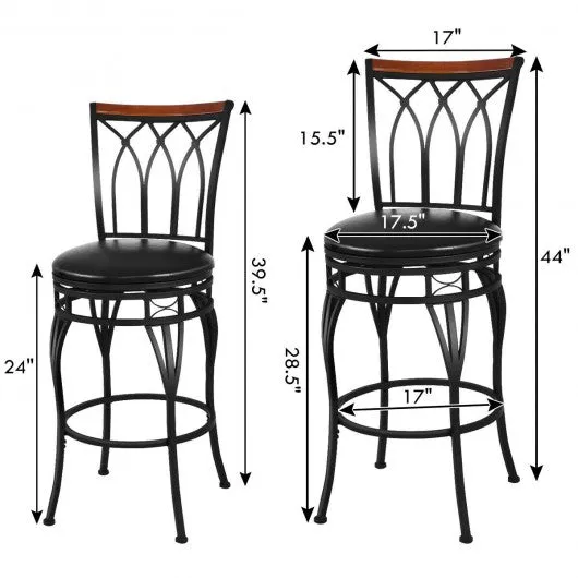 24" 28" Height Adjustable Vintage Bar Stool