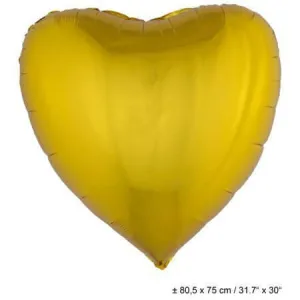 32" Heart Shaped Mylar Balloon - Gold