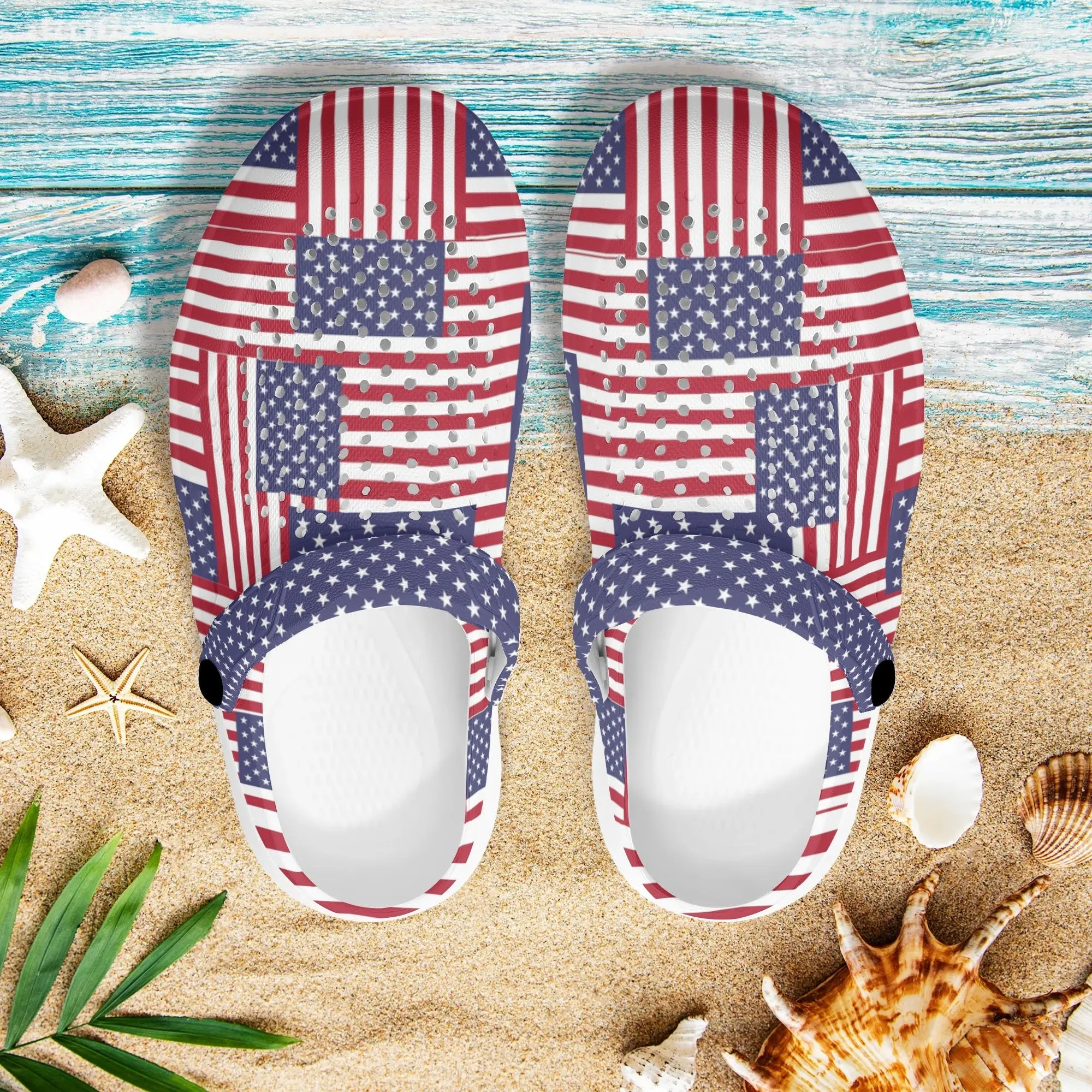 4th of July Patriotic Mens Summer Beach Hollow Out Sandals