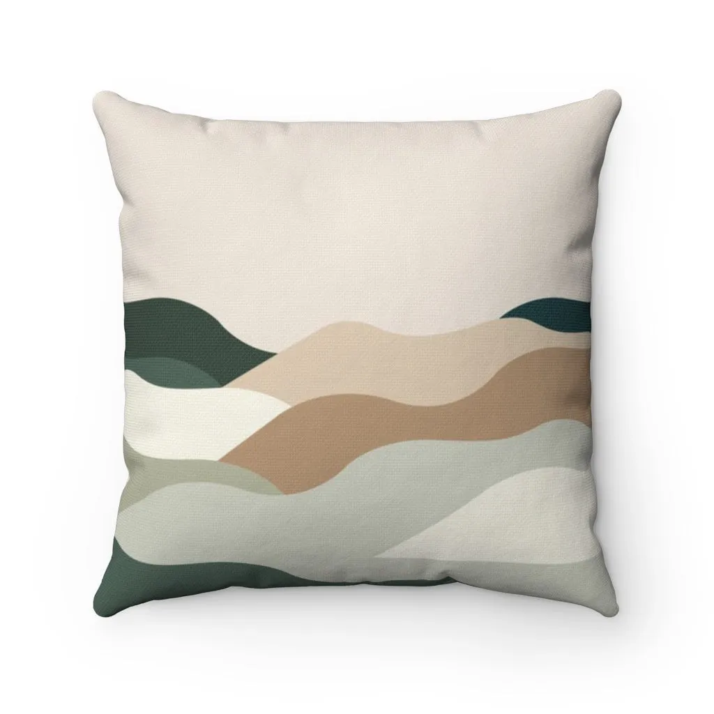 Abstract Boho Pillow Cover | Beige Green Brown