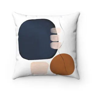 Abstract Boho Pillow Cover | Navy Blue Cream Brown