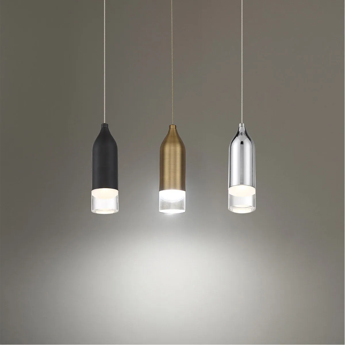 Action 2 in. LED Pendant Light Brass Finish