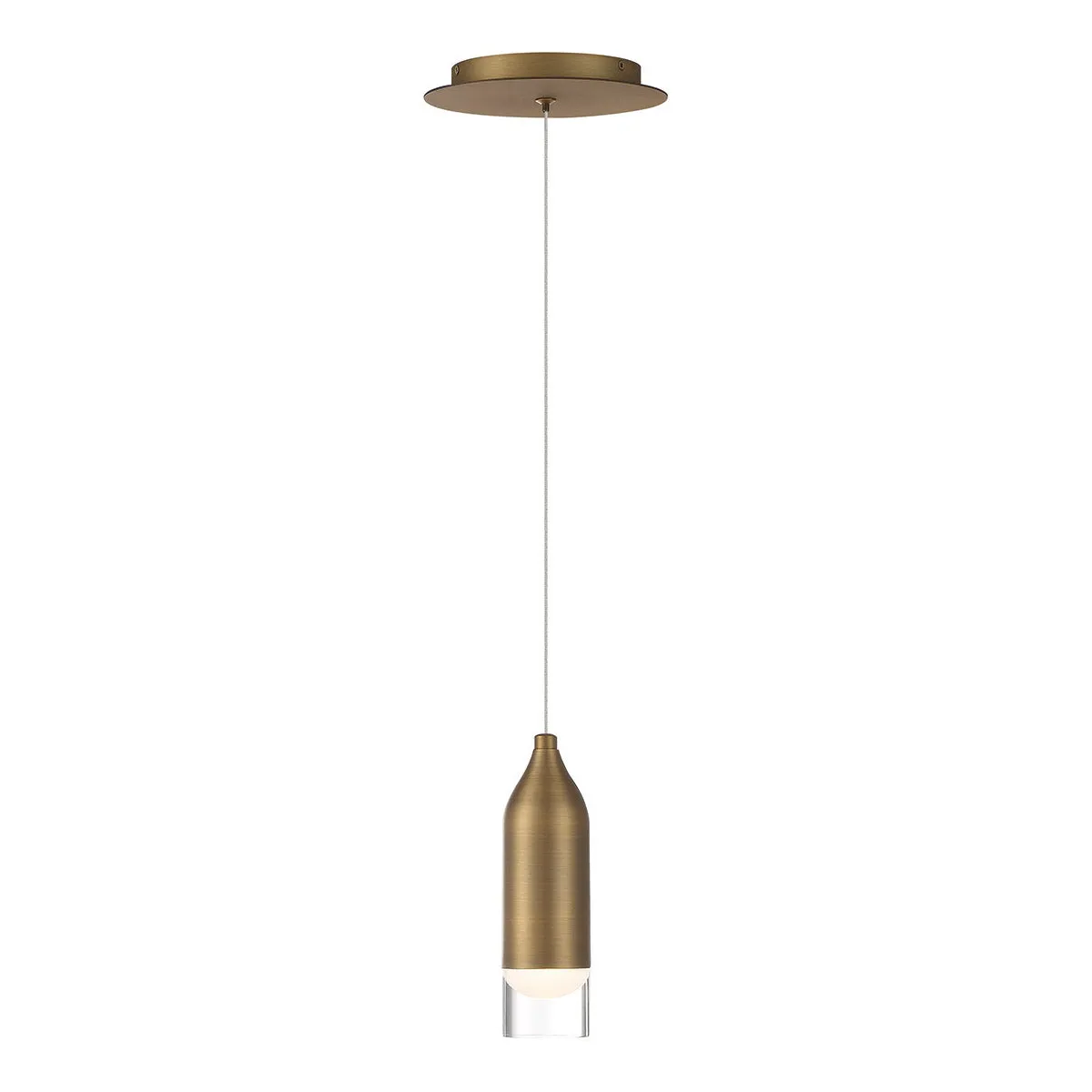 Action 2 in. LED Pendant Light Brass Finish