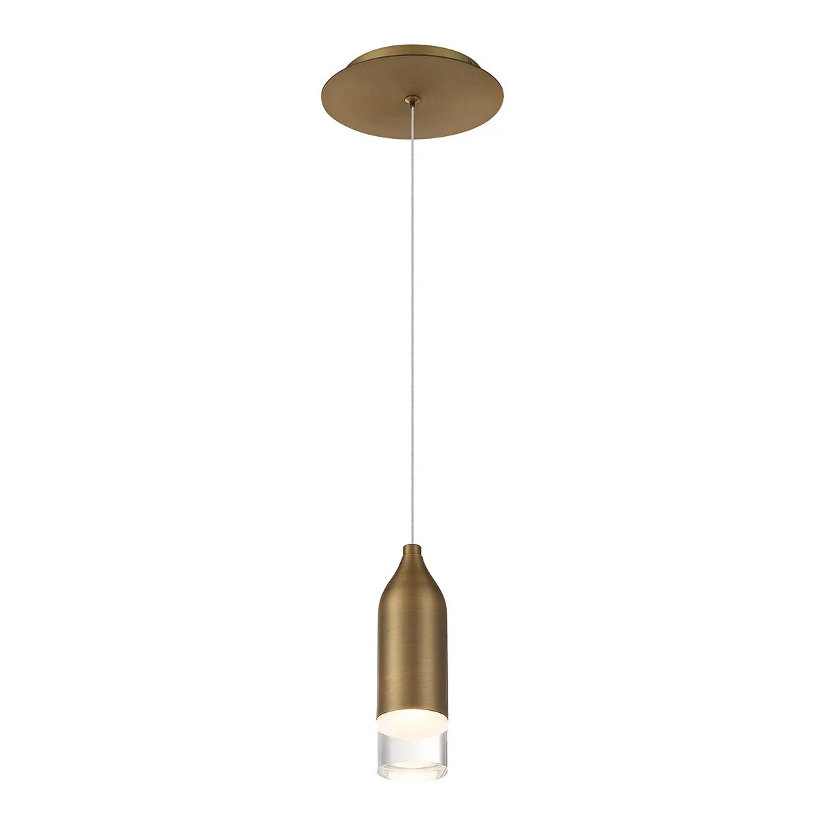 Action 2 in. LED Pendant Light Brass Finish