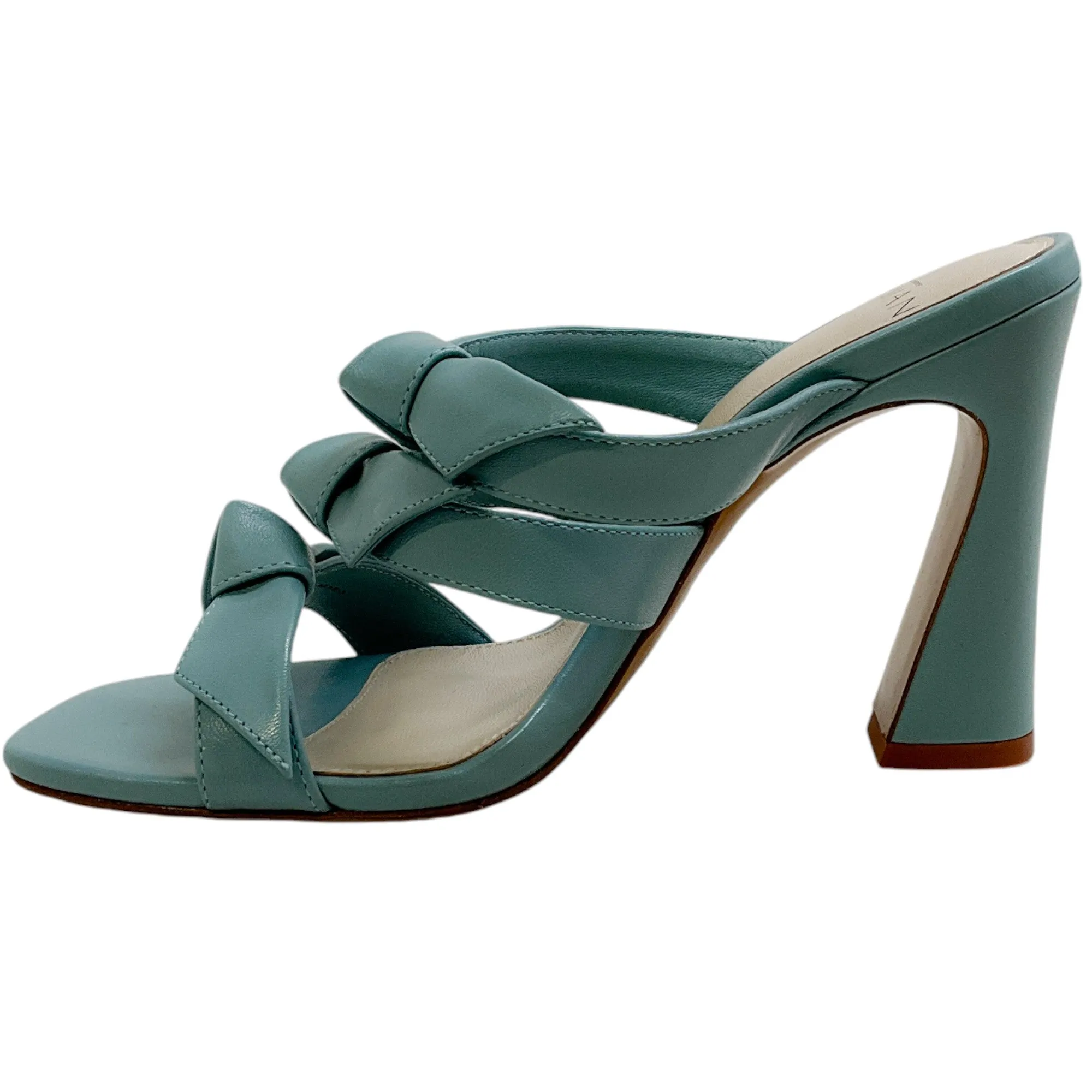 Alexandre Birman Skyway Blue Leather Lolita Square 90 Sandals