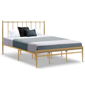 Amor Metal King Bed Frame Gold