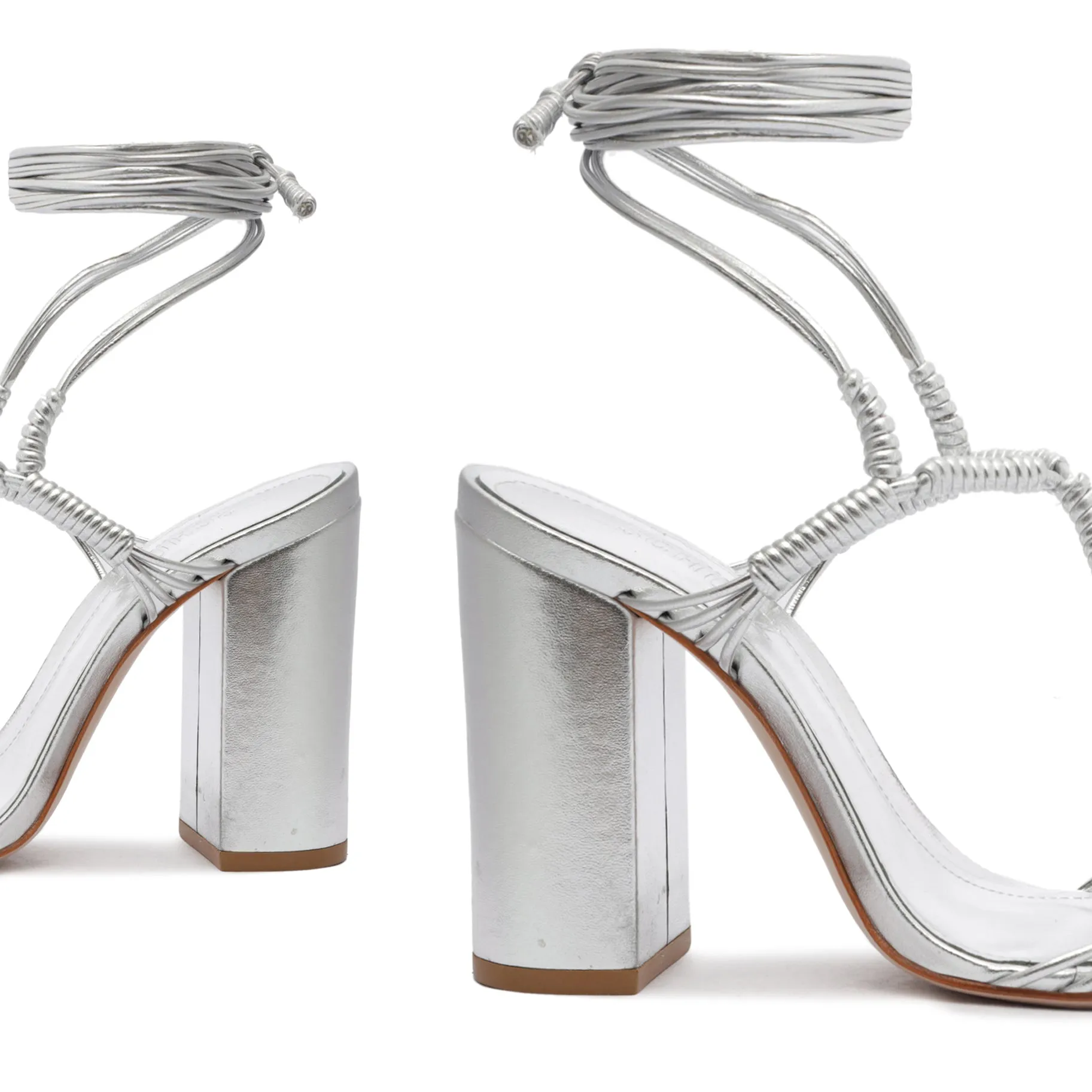 Amunet Block Metallic Leather Sandal