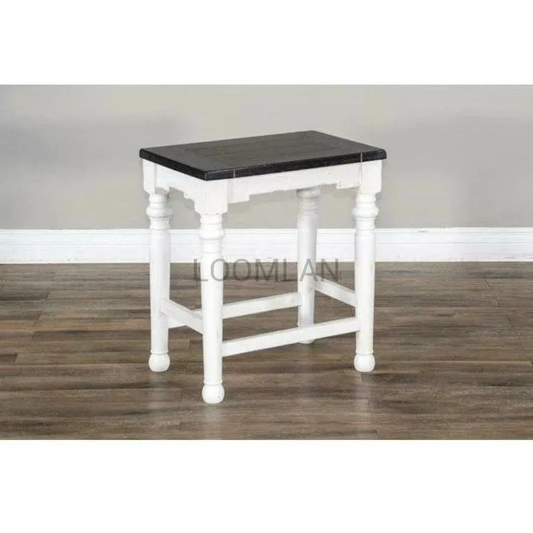 Backless Counter Height Chair Wood Seat