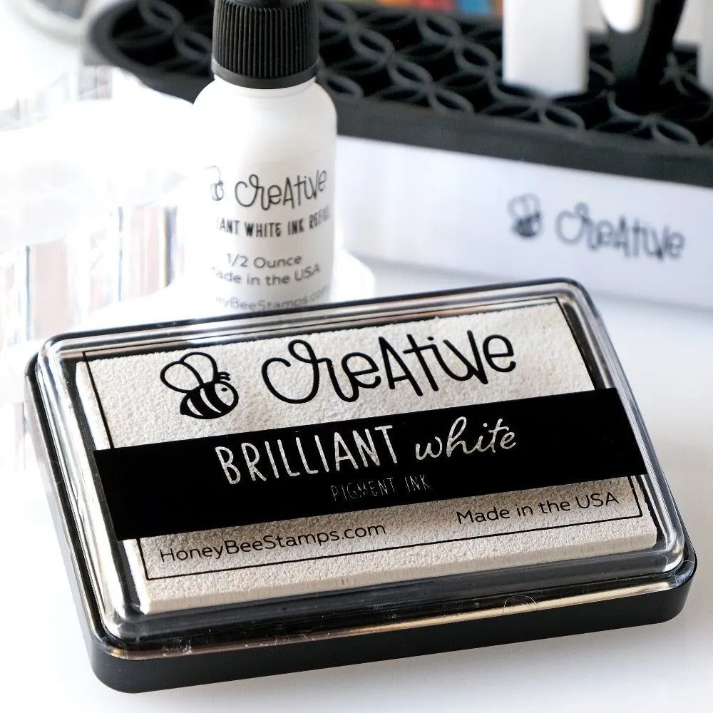 Bee Creative Ink Pad - Brilliant White Pigment Ink