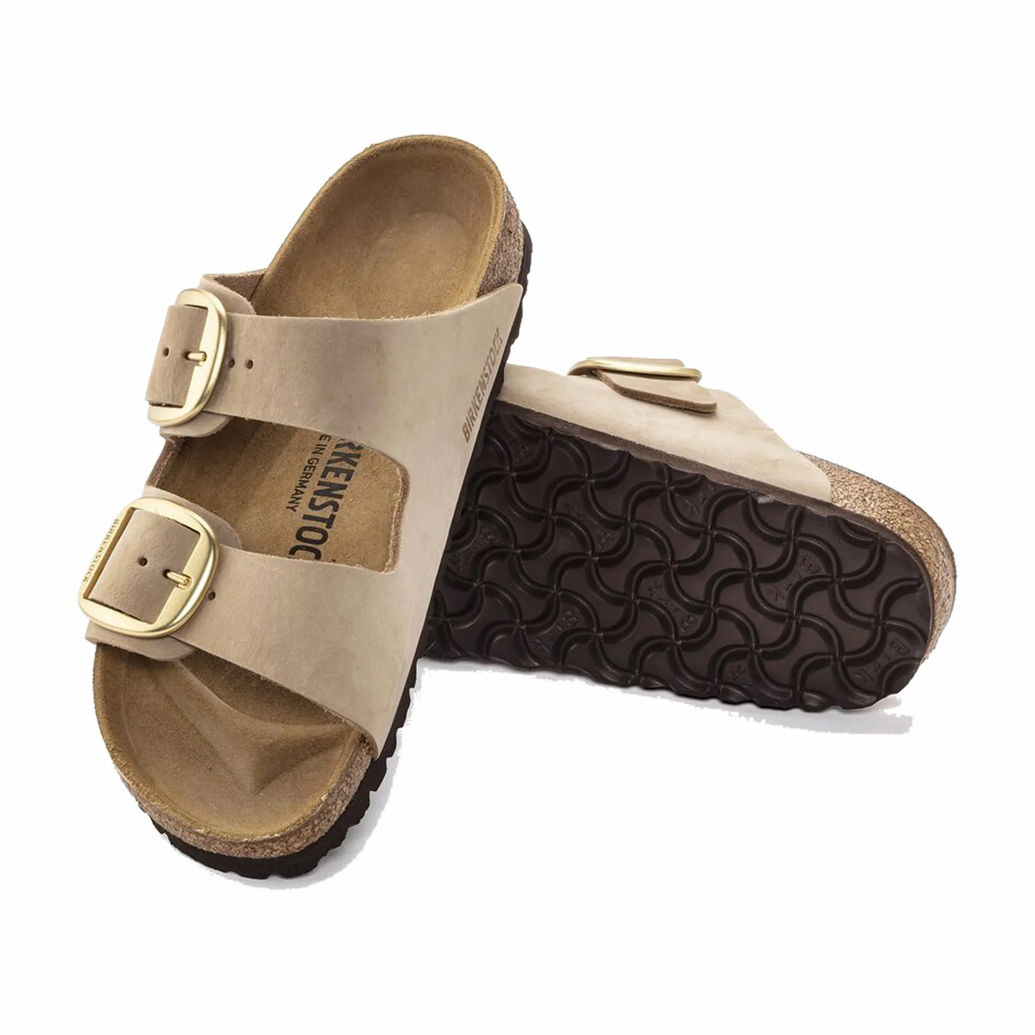 Birkenstock Women's Arizona Big Buckle Nubuck Leather (Sandcastle)