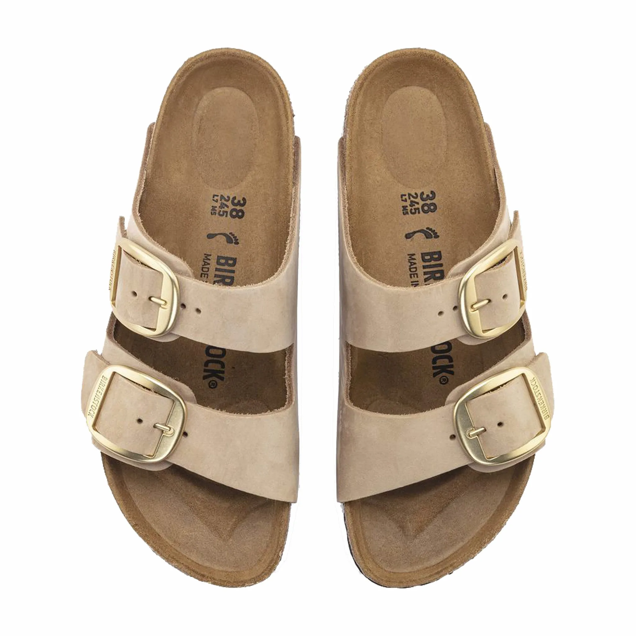 Birkenstock Women's Arizona Big Buckle Nubuck Leather (Sandcastle)