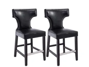 Black Counter Height Bar Stools, Set of 2