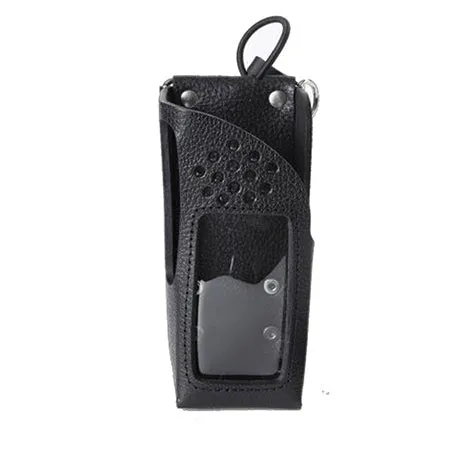 Black Leather Holster with Swivel Beltloop for Tait TP3000 Series Radios