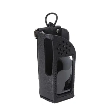 Black Leather Holster with Swivel Beltloop for Tait TP3000 Series Radios