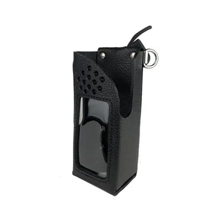 Black Leather Holster with Swivel Beltloop for Tait TP3000 Series Radios