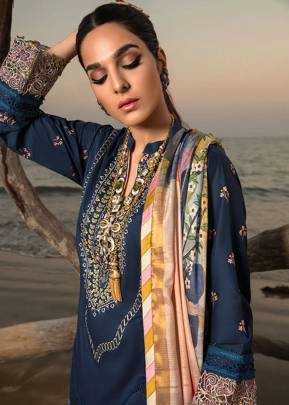 Blue Luxury Lawn Suit | Rang Rasiya | Florence Lawn '23 | HEATHER - D1