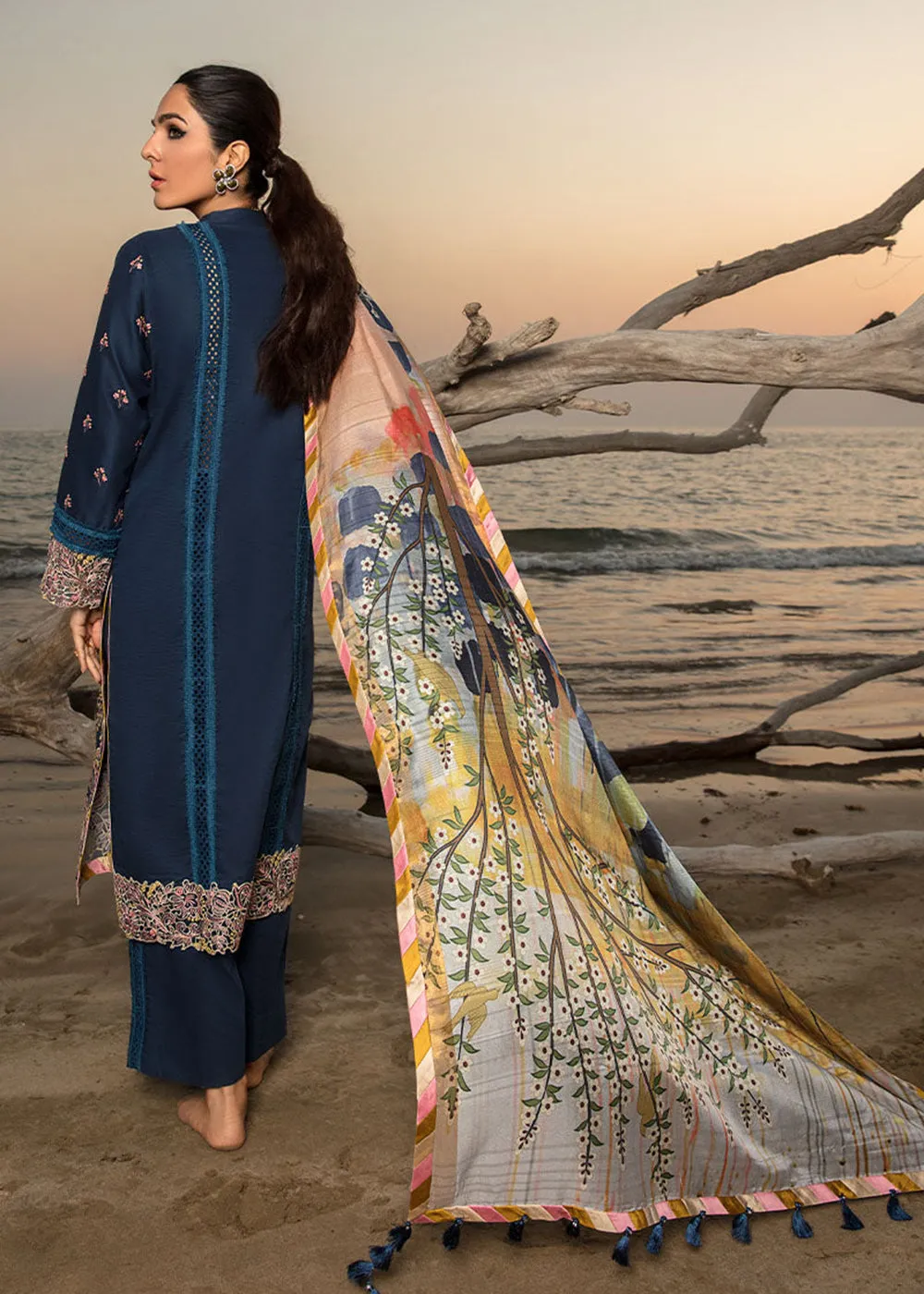 Blue Luxury Lawn Suit | Rang Rasiya | Florence Lawn '23 | HEATHER - D1