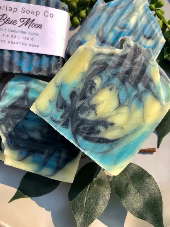 Blue Moon Basil   Cucumber   Lime Handcrafted Artisan Soap