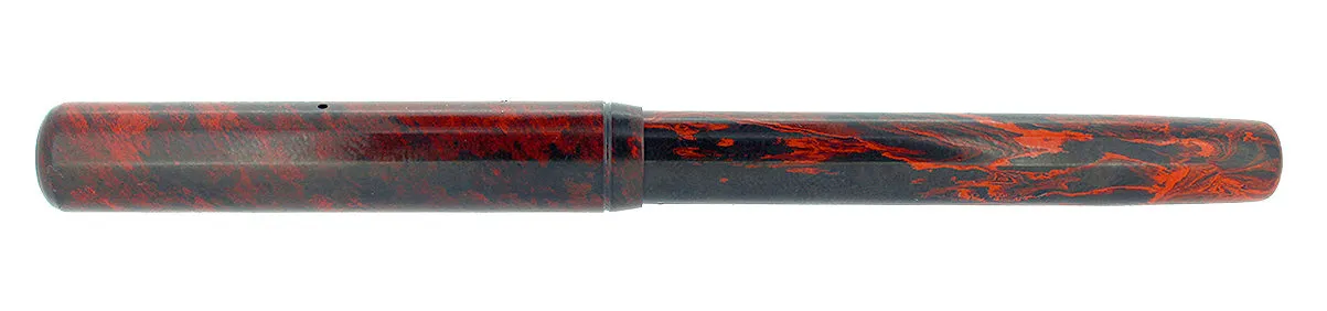 C1915 WATERMAN #12 MOTTLED RED HARD RUBBER FLEX NIB 2.94mm FOUNTAIN PEN RESTORED