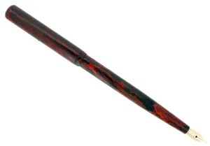 C1915 WATERMAN #12 MOTTLED RED HARD RUBBER FLEX NIB 2.94mm FOUNTAIN PEN RESTORED