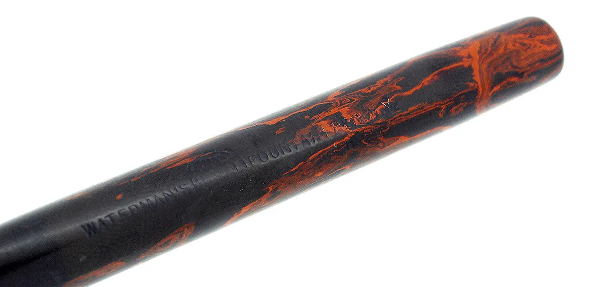 C1915 WATERMAN #12 MOTTLED RED HARD RUBBER FLEX NIB 2.94mm FOUNTAIN PEN RESTORED