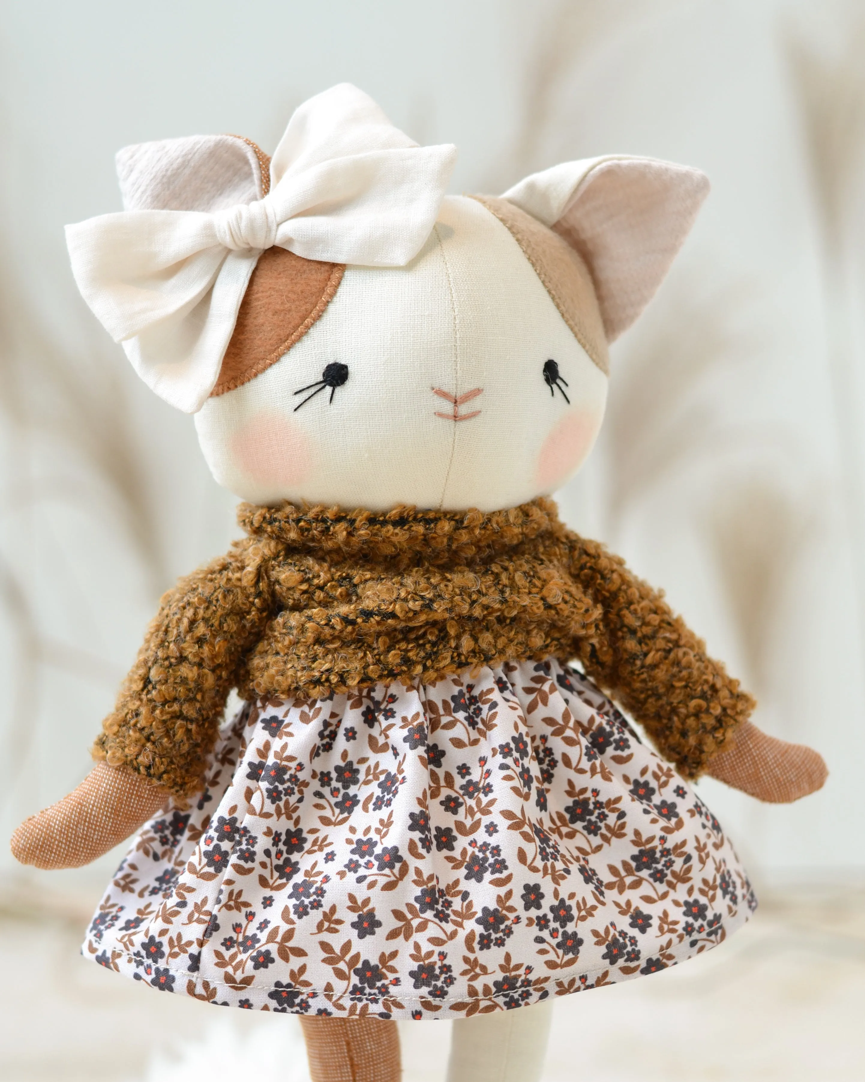 Cat Soft Toy Lucie Floral Skirt