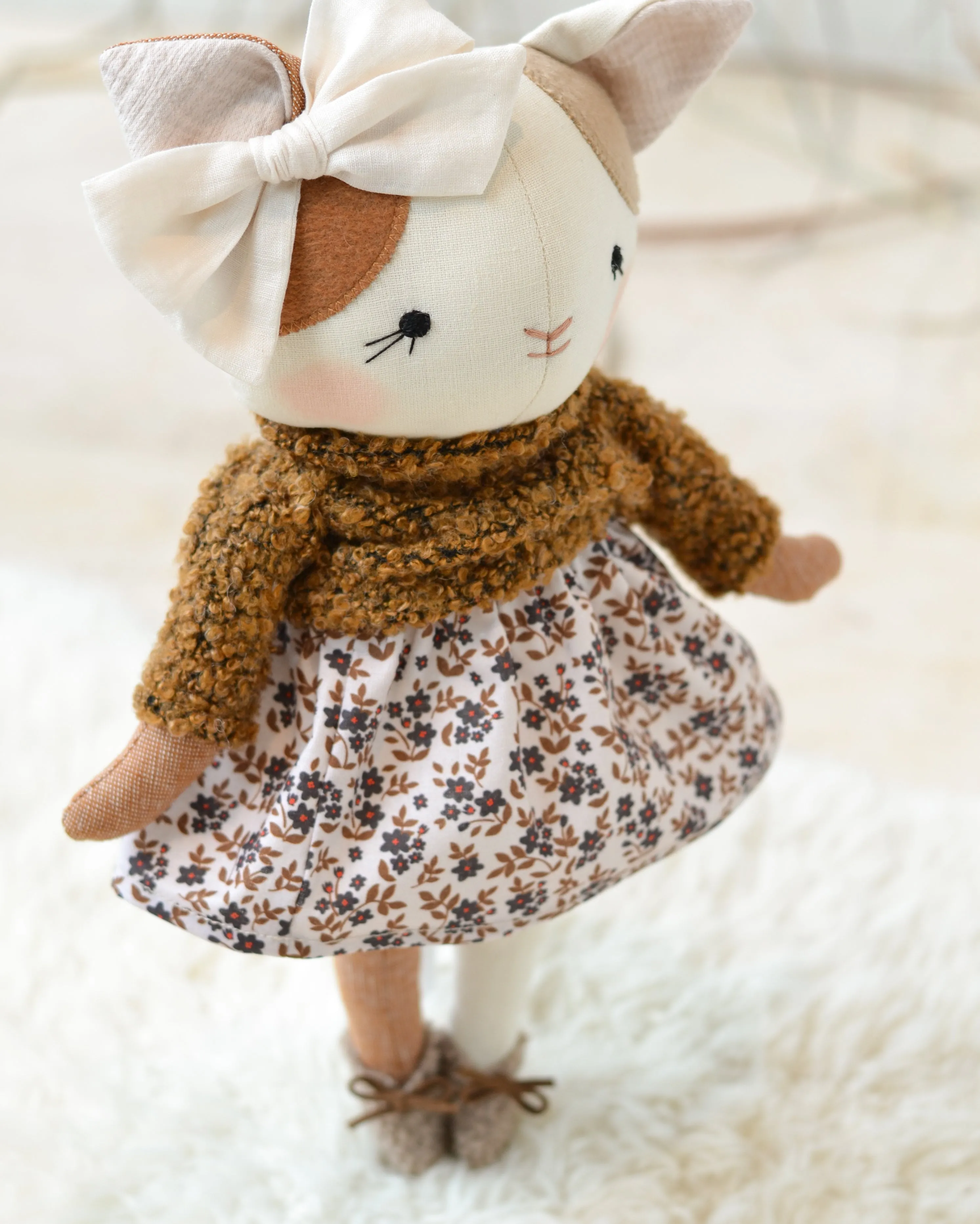 Cat Soft Toy Lucie Floral Skirt