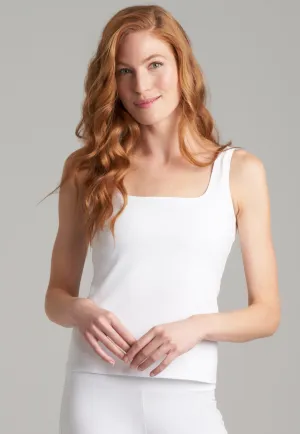 Caterina Italian Stretch Tank Top in White