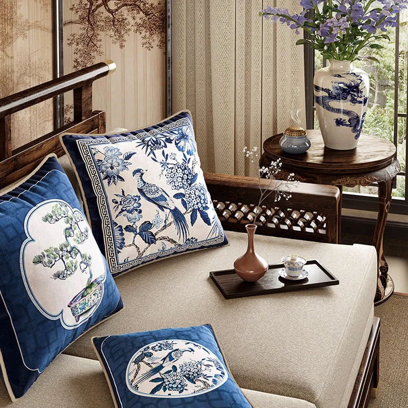 Chinese Classic Blue and White Cushion Series Butterfly/Gourd/Square Shaped Cushion Pillows Home Decor