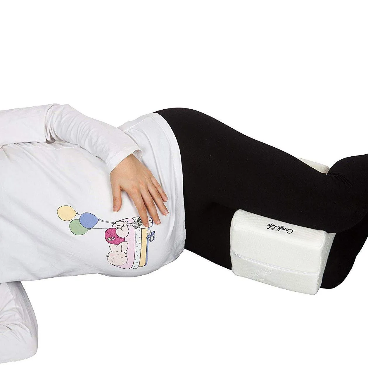 Comfort Memory Foam Knee Pillow with Adjustable and Removable