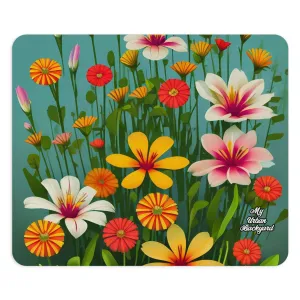 Computer Mouse Pad with Non-slip rubber bottom for Home or Office - Wildflowers