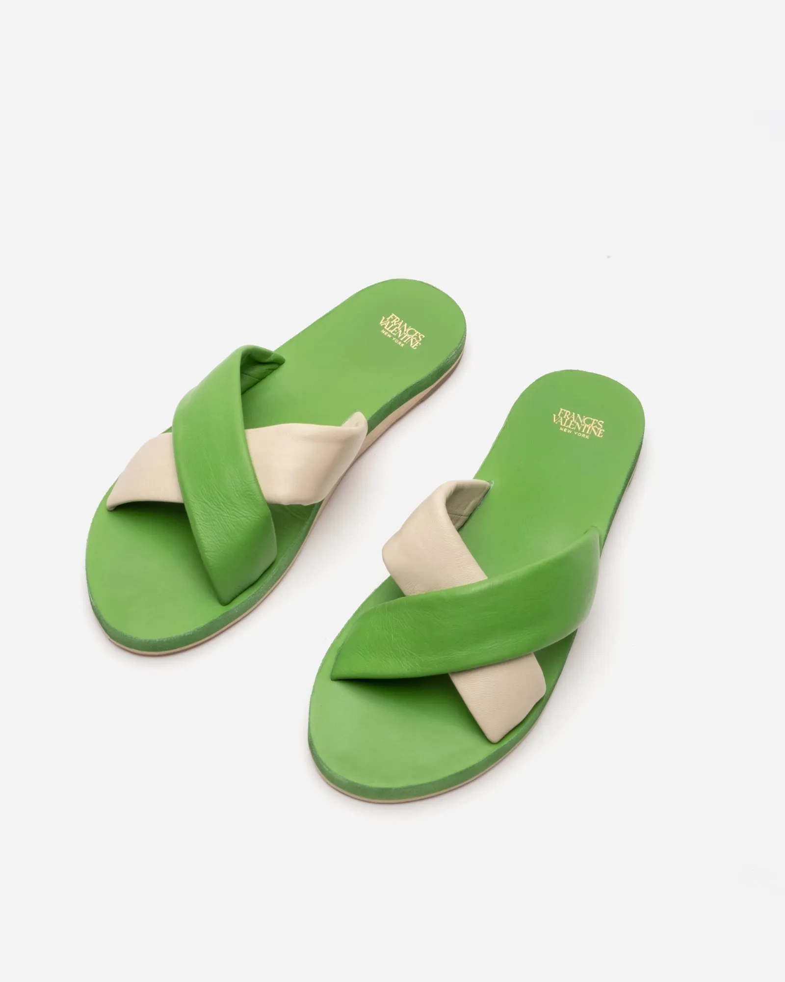 Criss Cross Cloud Slide Nappa Green Oyster