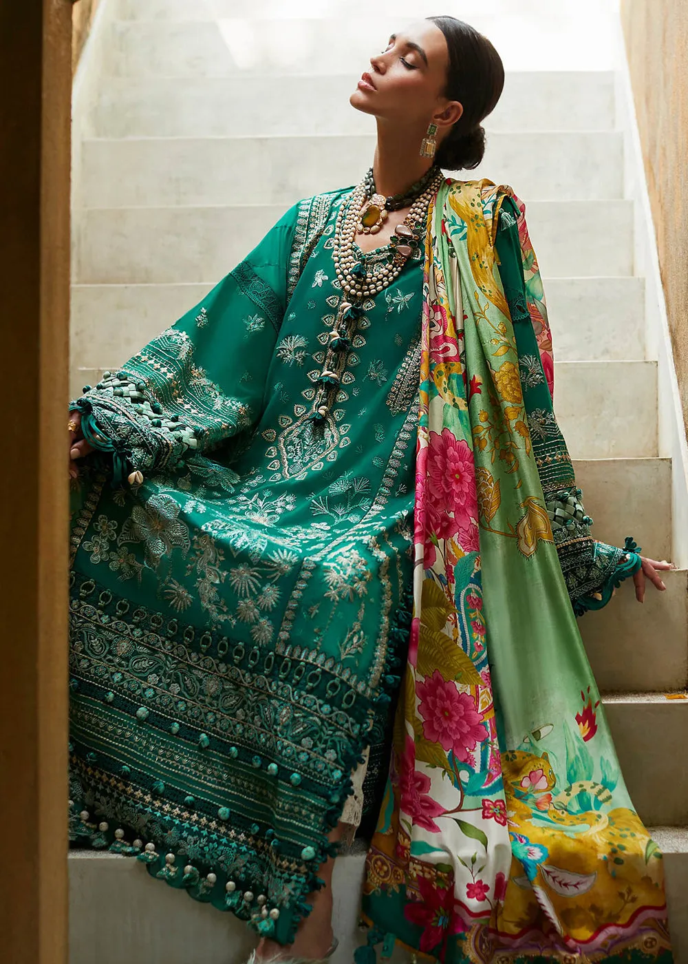 Dark Green Lawn Suit - Elan - Luxury Lawn '23 - ARNA-EL23-05A