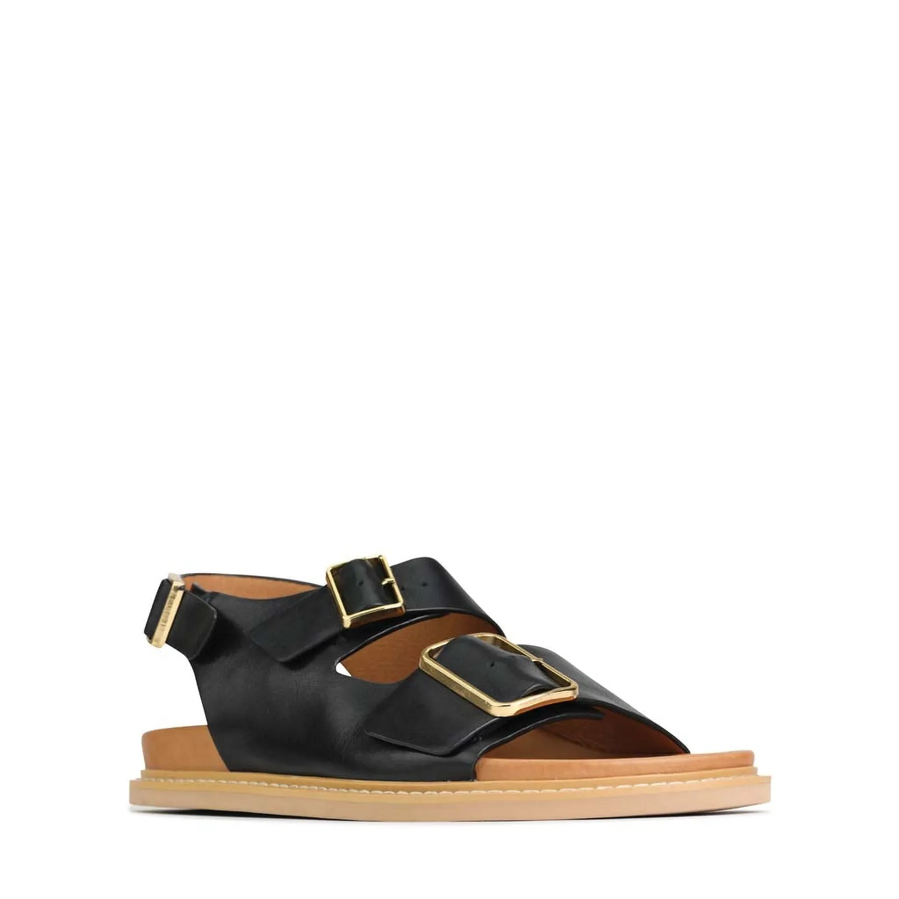 DEANA TRIPLE BUCKLE SANDALS LEATHER