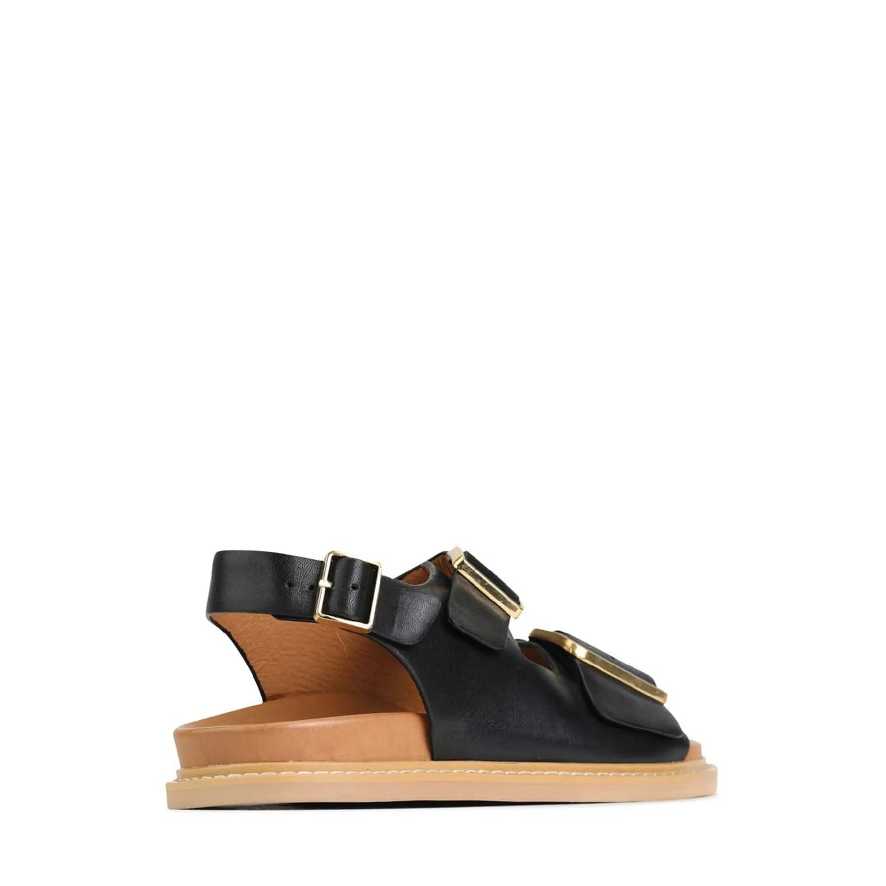 DEANA TRIPLE BUCKLE SANDALS LEATHER