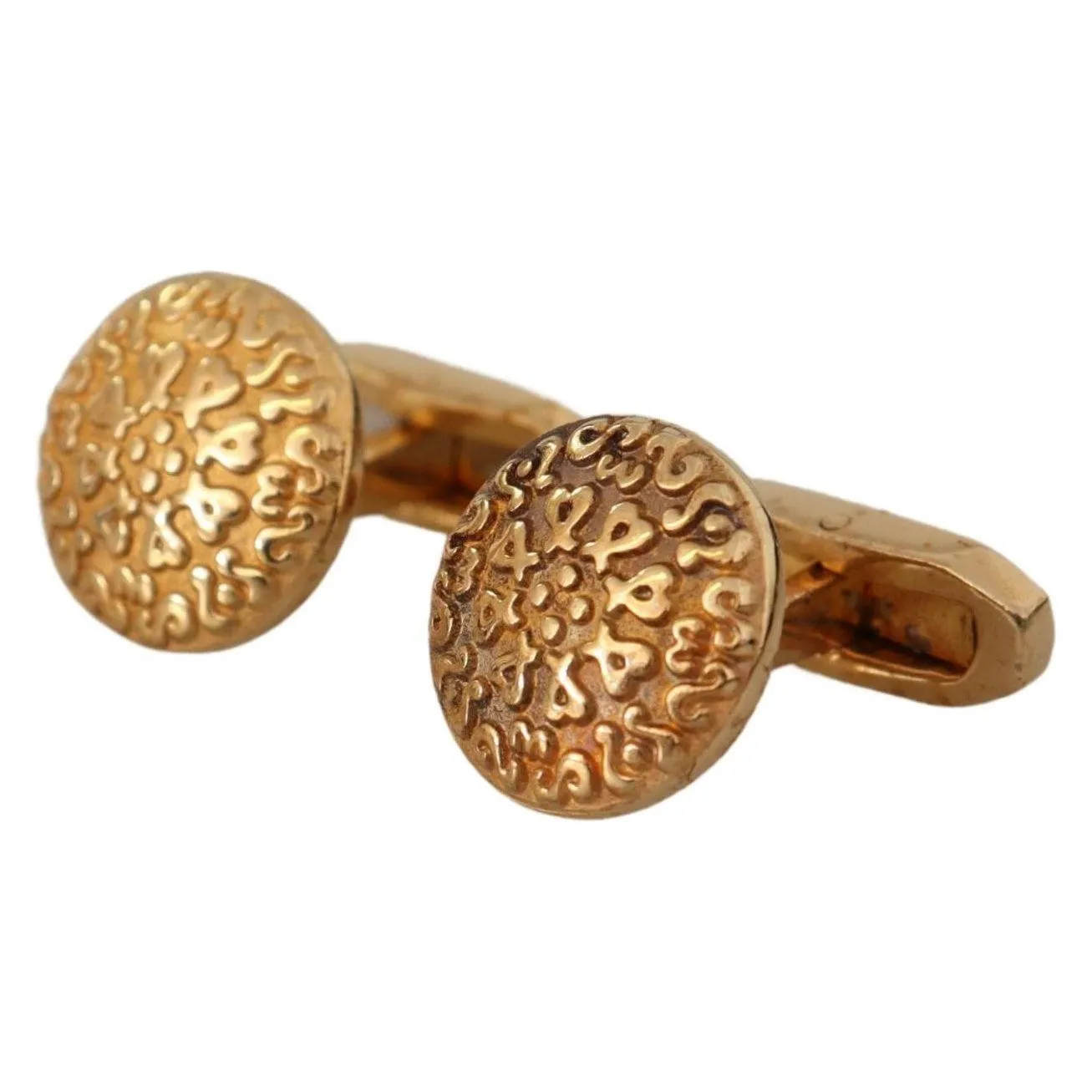 Dolce & Gabbana Elegant Gold Plated Brass Men's Cufflinks