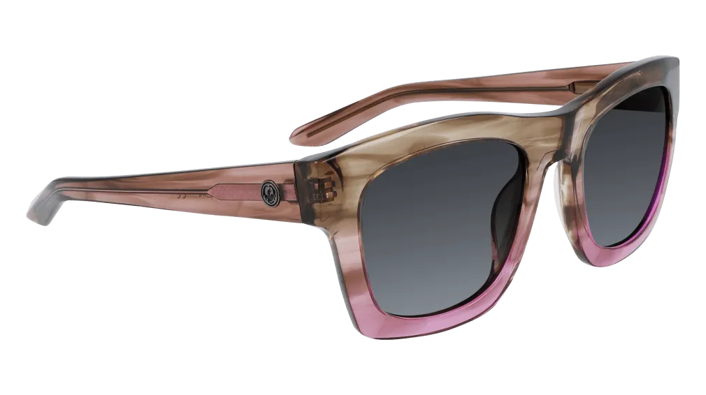 Dragon Waverly LL Sunglasses - Grey Violet Gradient Lumalens Smoke