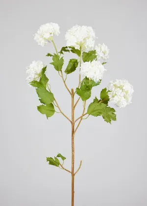 Faux Snowball Hydrangea in Crisp White - 43.5"