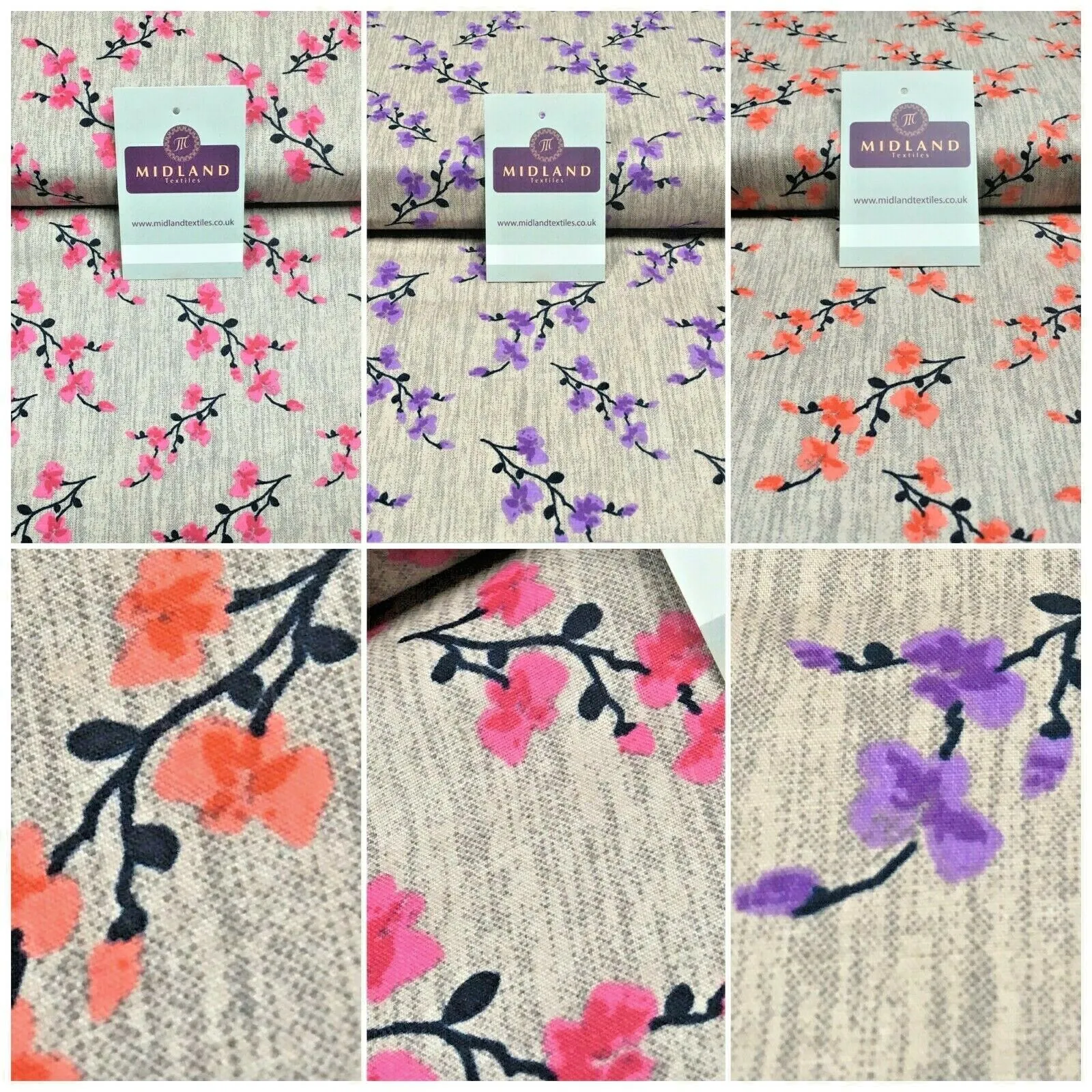 Floral cotton poplin Printed Fabric 110 cm MK1263 Mtex