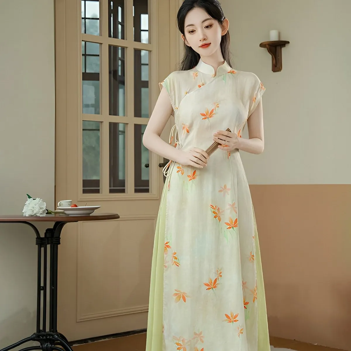 Floral Women's Two Piece Hanfu Dress