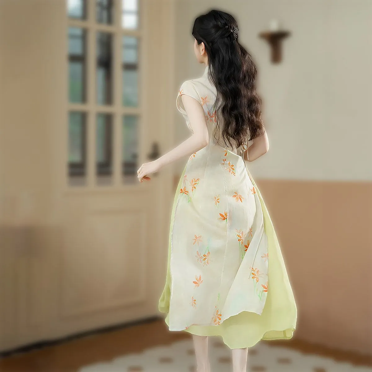 Floral Women's Two Piece Hanfu Dress