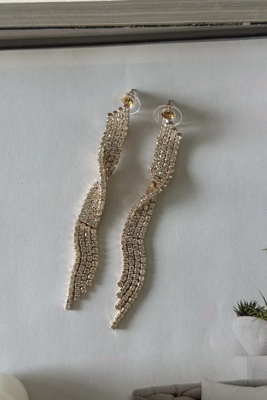 Geneva Rhinestone Twist Drop Studs