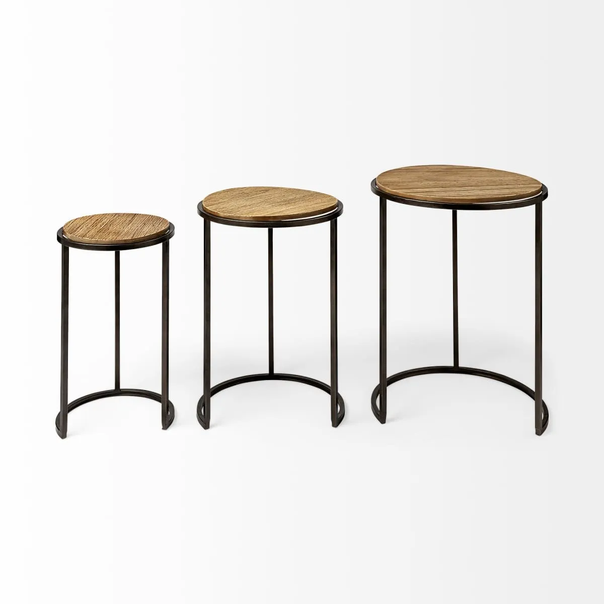 Glover Accent Table Brown Wood | Black Metal