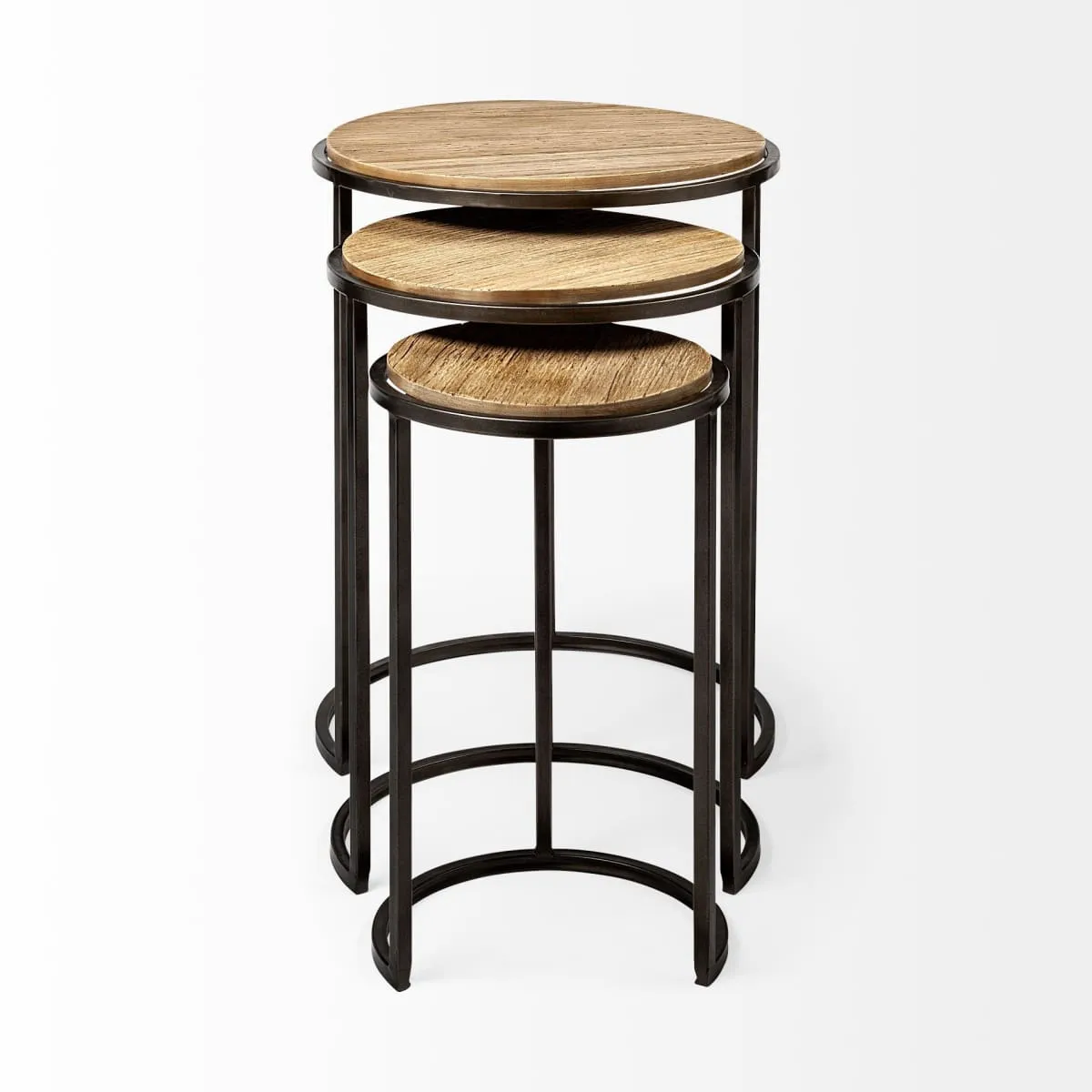 Glover Accent Table Brown Wood | Black Metal