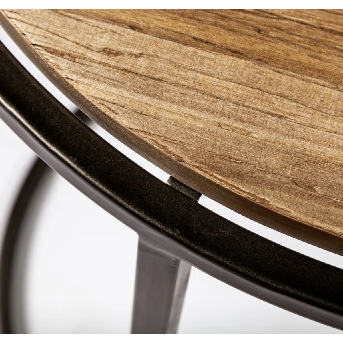 Glover Accent Table Brown Wood | Black Metal