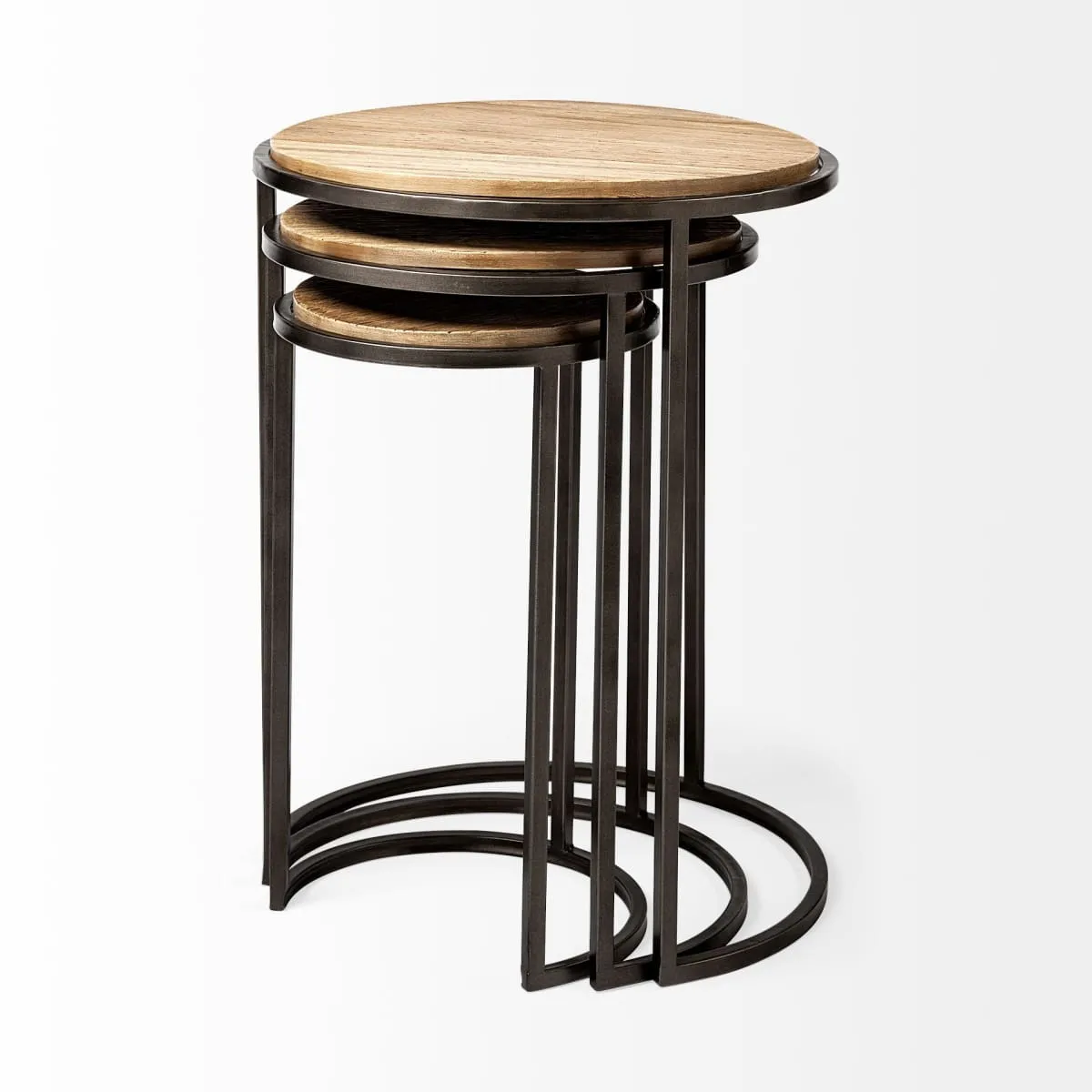 Glover Accent Table Brown Wood | Black Metal