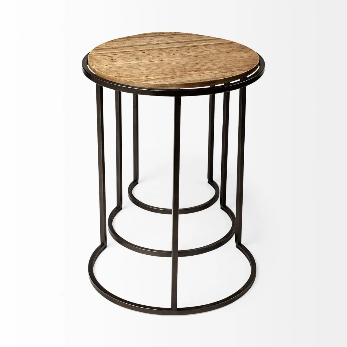 Glover Accent Table Brown Wood | Black Metal